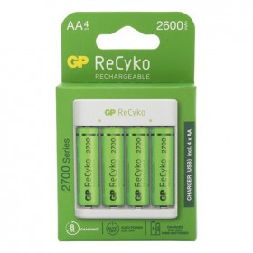 GP Recyko E411 AA 4'lü USB Pil Şarj Cihazı - Pil Hediyeli
